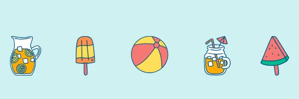 summer items like ball ice tea and ice pops